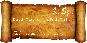 Kovácsik Szofrónia névjegykártya